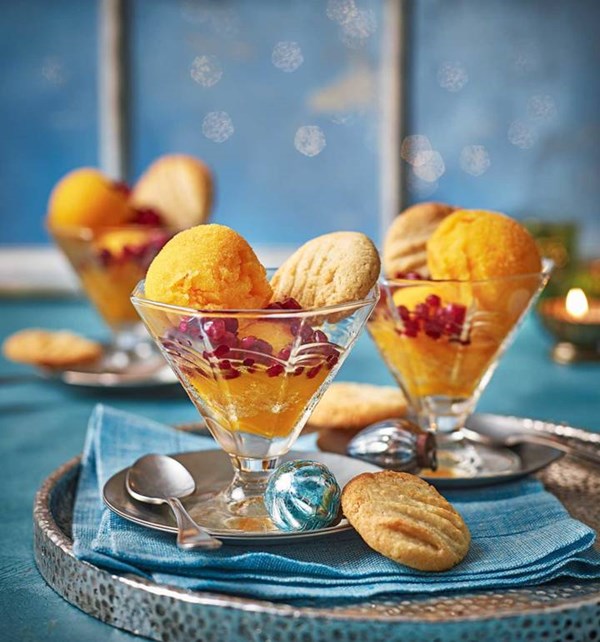 Gin-drenched clementine sorbet