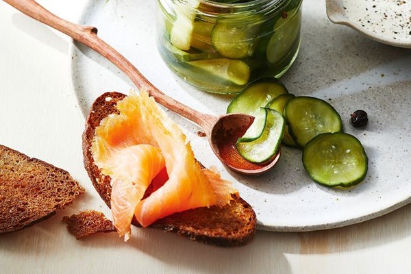 Gin-pickled cucumbers