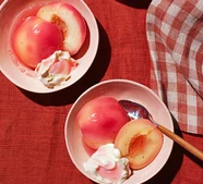 Ginger & cardamom poached nectarines