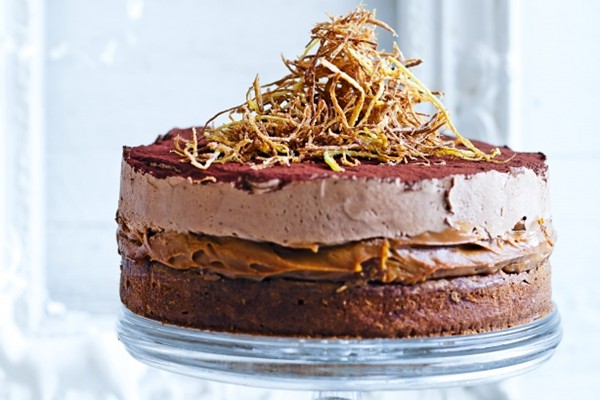 Ginger & chocolate mousse cake