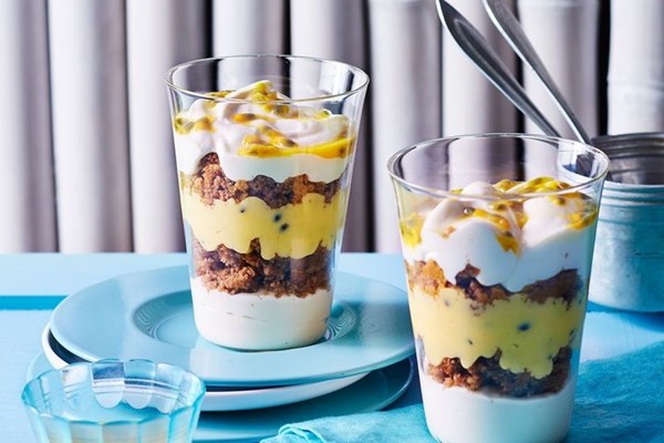 Ginger & passionfruit trifles