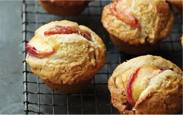 Ginger & peach muffins