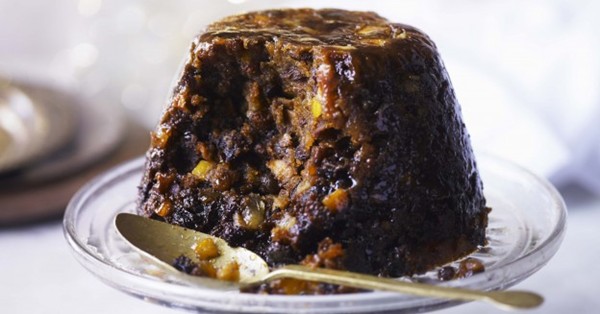 Ginger and almond Christmas pudding