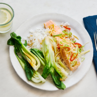Ginger and chilli steamed salmon