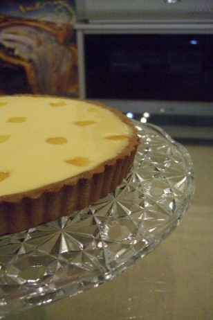 Ginger and lime curd tart