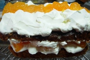 Ginger and mandarin fresh cream cake