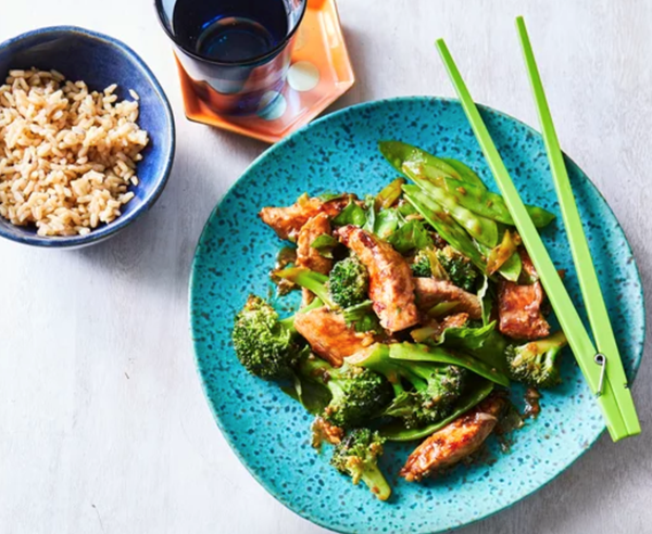 Ginger-basil chicken & broccoli stir-fry
