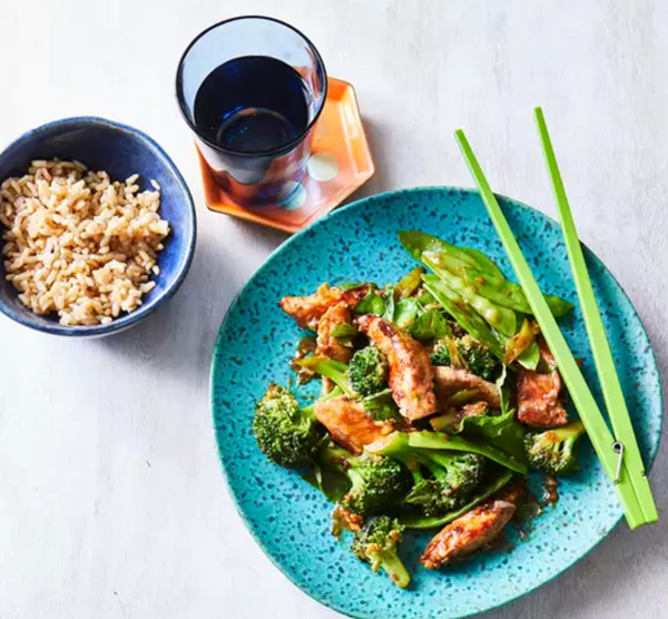 Ginger-basil chicken & broccoli stir-fry