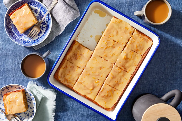 Ginger cake with maple-orange glaze