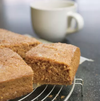 Ginger-cardamom applesauce snack cake