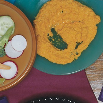 Ginger carrot dip with crudités