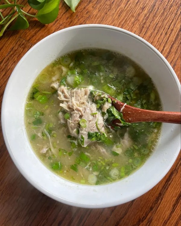 Ginger chicken soup with yuzu kosho