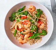 Ginger, chilli prawn & broccoli stir-fry