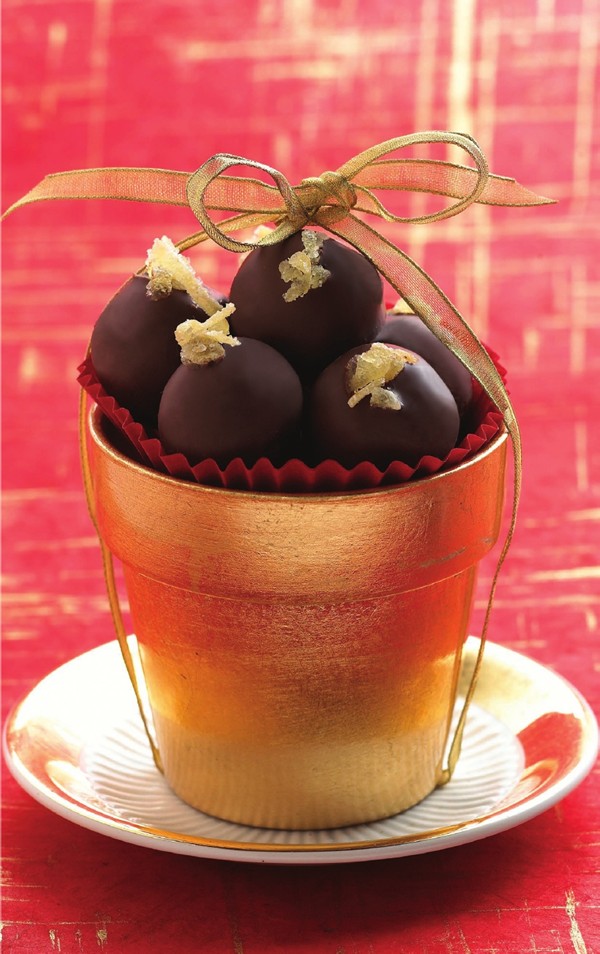 Ginger chocolate truffles