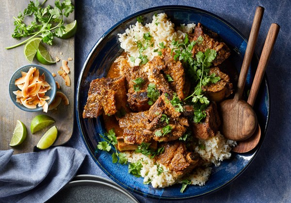 Ginger, coconut and curry short ribs