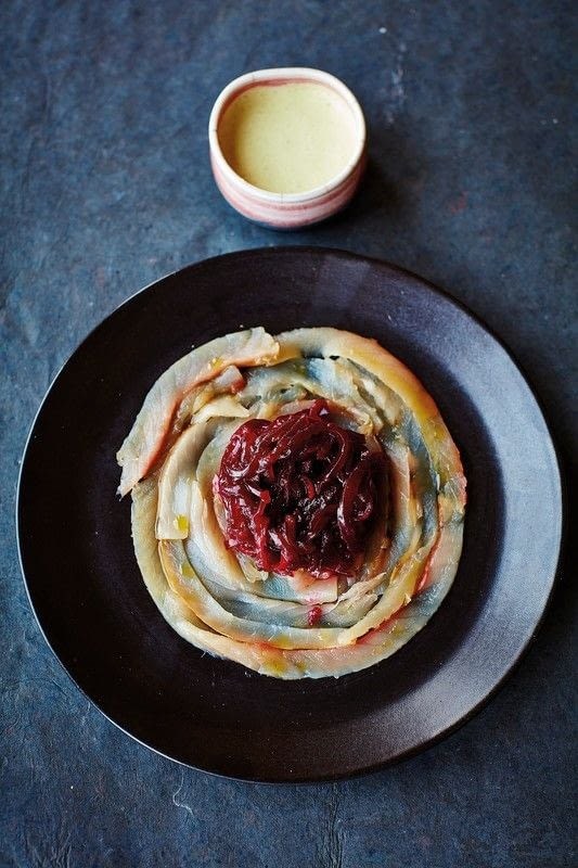 Ginger-cured mackerel, beet chutney