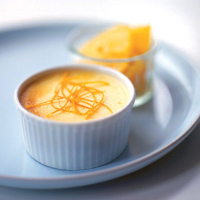 Ginger custards with oranges in stem ginger