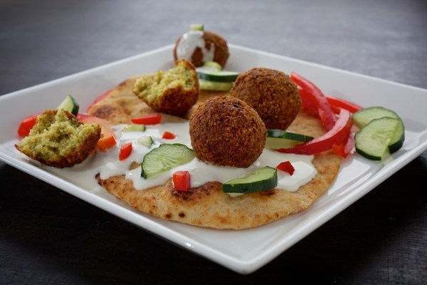 Ginger falafel with wasabi cream