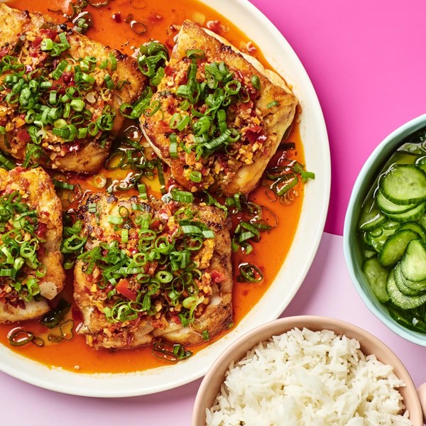 Ginger-garlic fire cod 