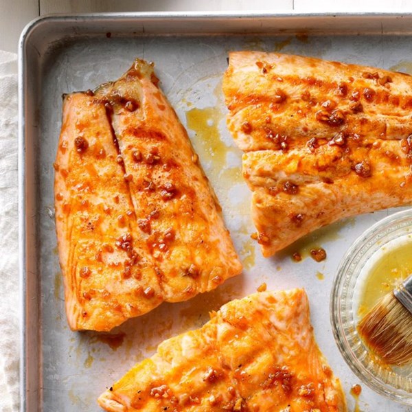 Ginger-glazed grilled salmon