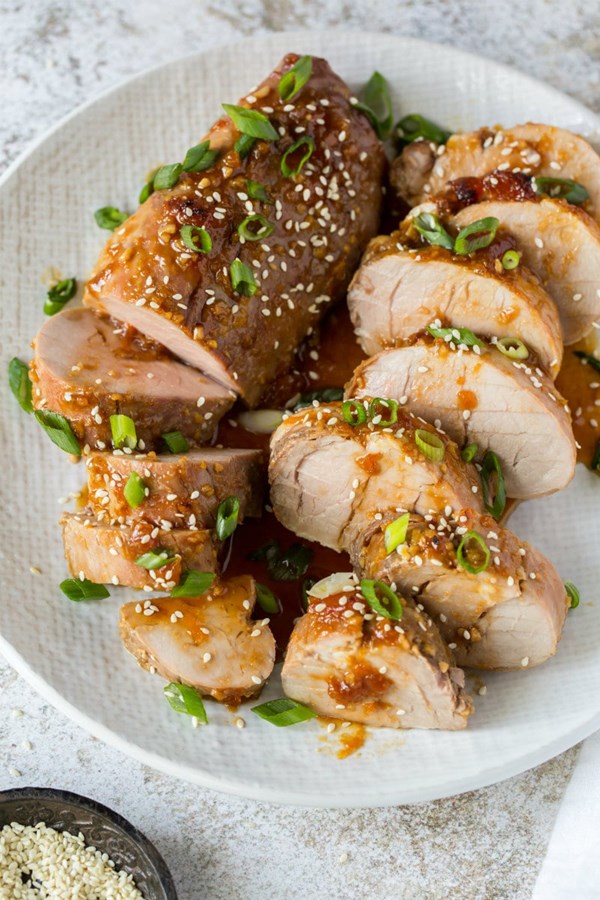 Ginger-glazed pork tenderloin