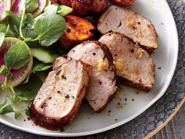 Ginger-honey glazed pork tenderloin