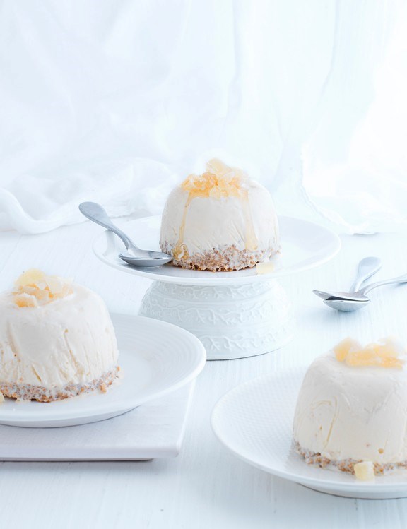 Ginger ice-cream bombes 