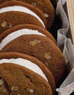Ginger ice cream sandwiches with ginger molasses cookies