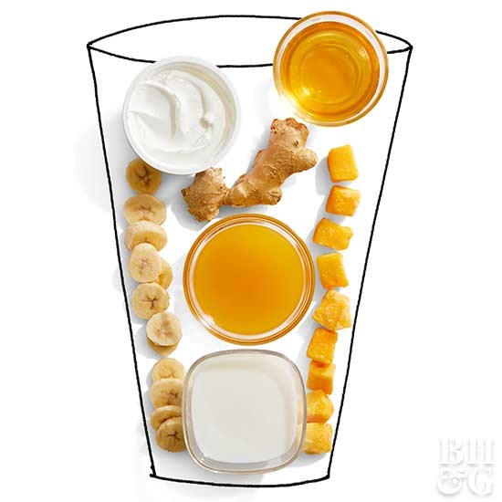 Ginger-mango smoothies