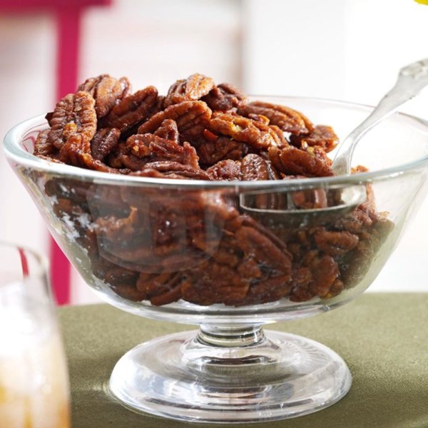 Ginger-maple roasted pecans