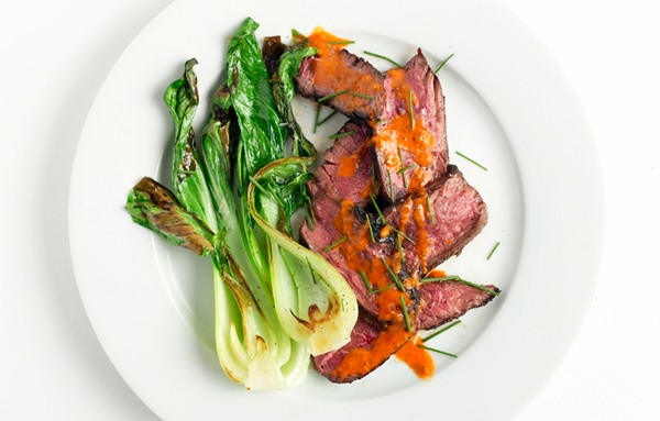 Ginger-marinated hanger steak