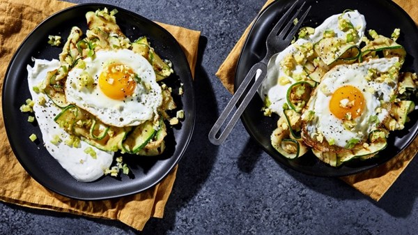 Ginger-marinated zucchini with lime yogurt