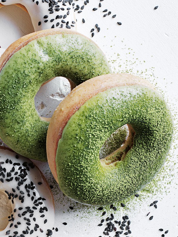 Ginger matcha latte doughnuts