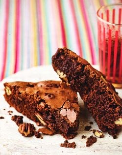 Ginger, pecan and rum chocolate brownies