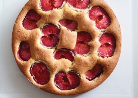 Ginger-plum sour cream cake