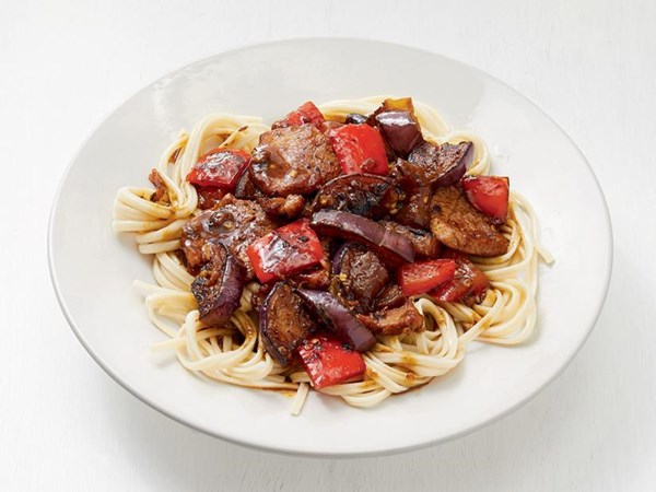 Ginger pork and eggplant stir-fry
