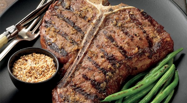 Ginger porterhouse steaks with roasted sesame salt