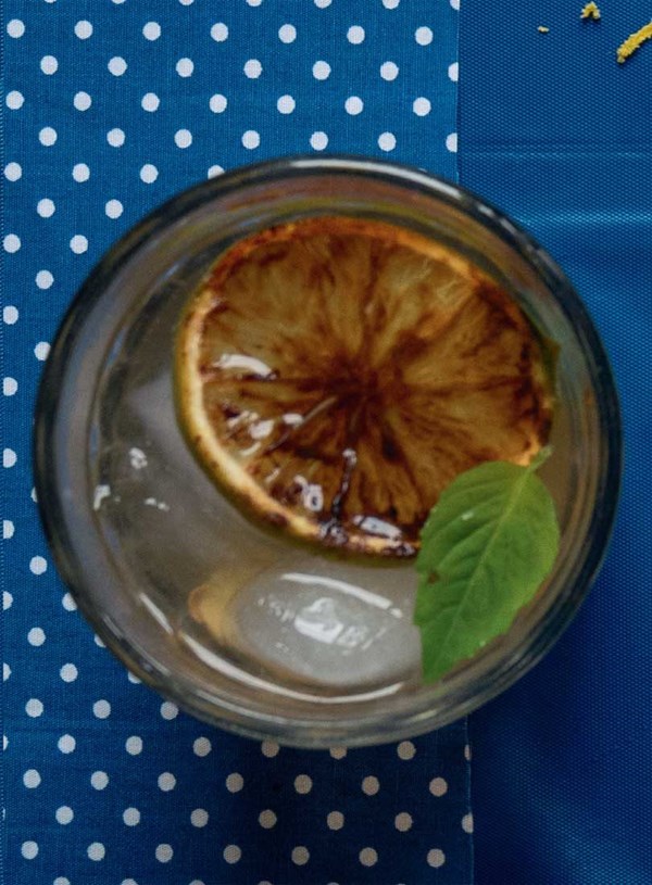 Ginger, rum & burnt-lime vinegar soda