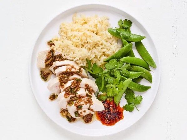Ginger-scallion chicken and rice