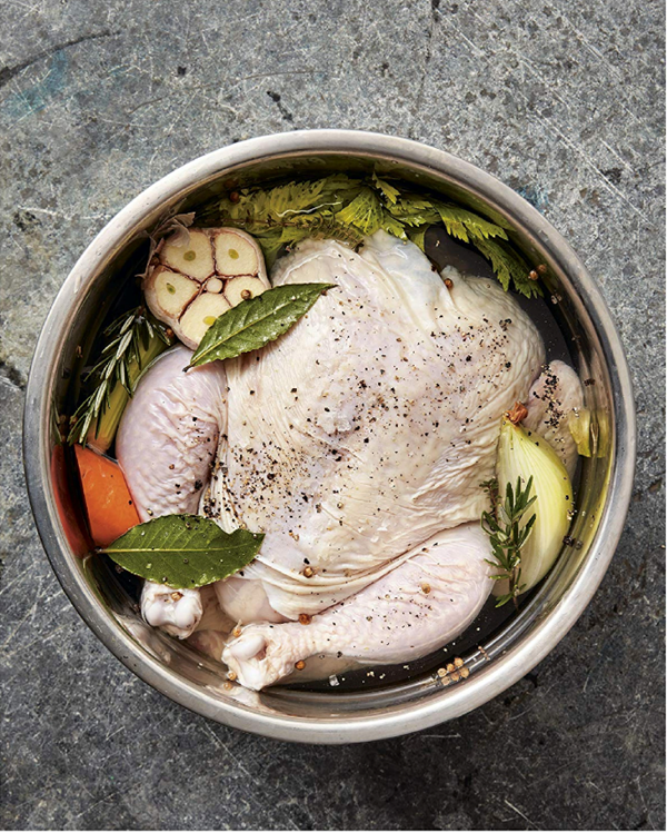 Ginger-sesame chicken broth
