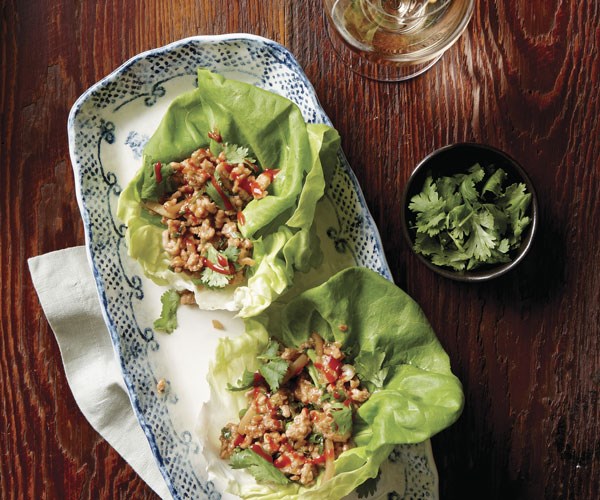 Ginger-sesame chicken lettuce wraps
