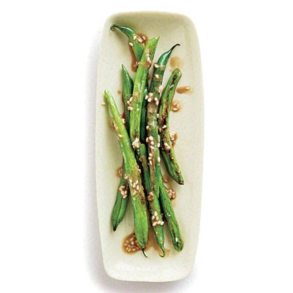 Ginger-sesame green beans