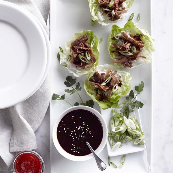 Ginger-sesame pork lettuce wraps