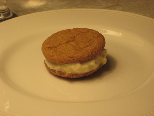 Ginger snap ice cream sandwiches