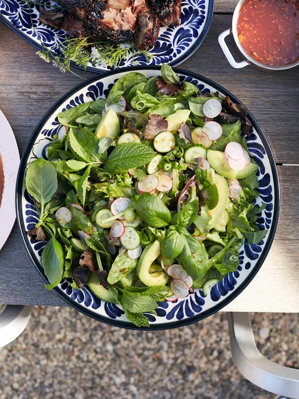 Ginger soy herb salad