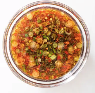 Ginger-soy sauce with scallions