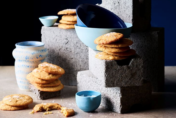 Ginger, tahini and white chocolate cookies