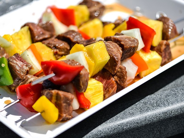 Ginger-teriyaki beef kebabs