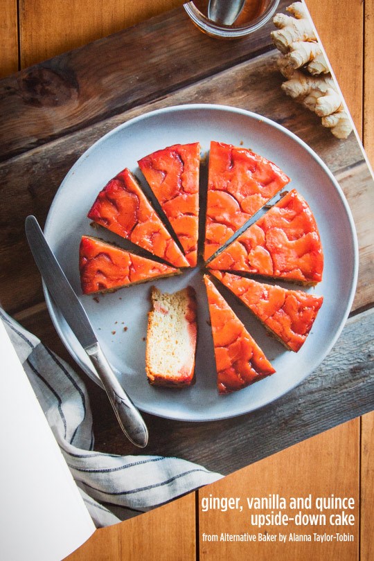 Ginger vanilla and quince upside down cake