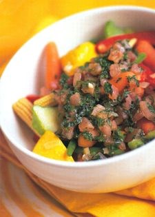 Ginger vegetable stew with a herb glaze